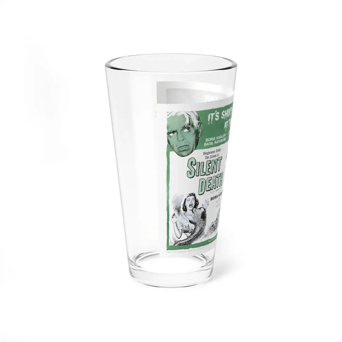 SILENT DEATH + DR.CADMAN'S SECRET (THE BLACK SLEEP) 1956 Movie Poster - Pint Glass 16oz - Go Mug Yourself