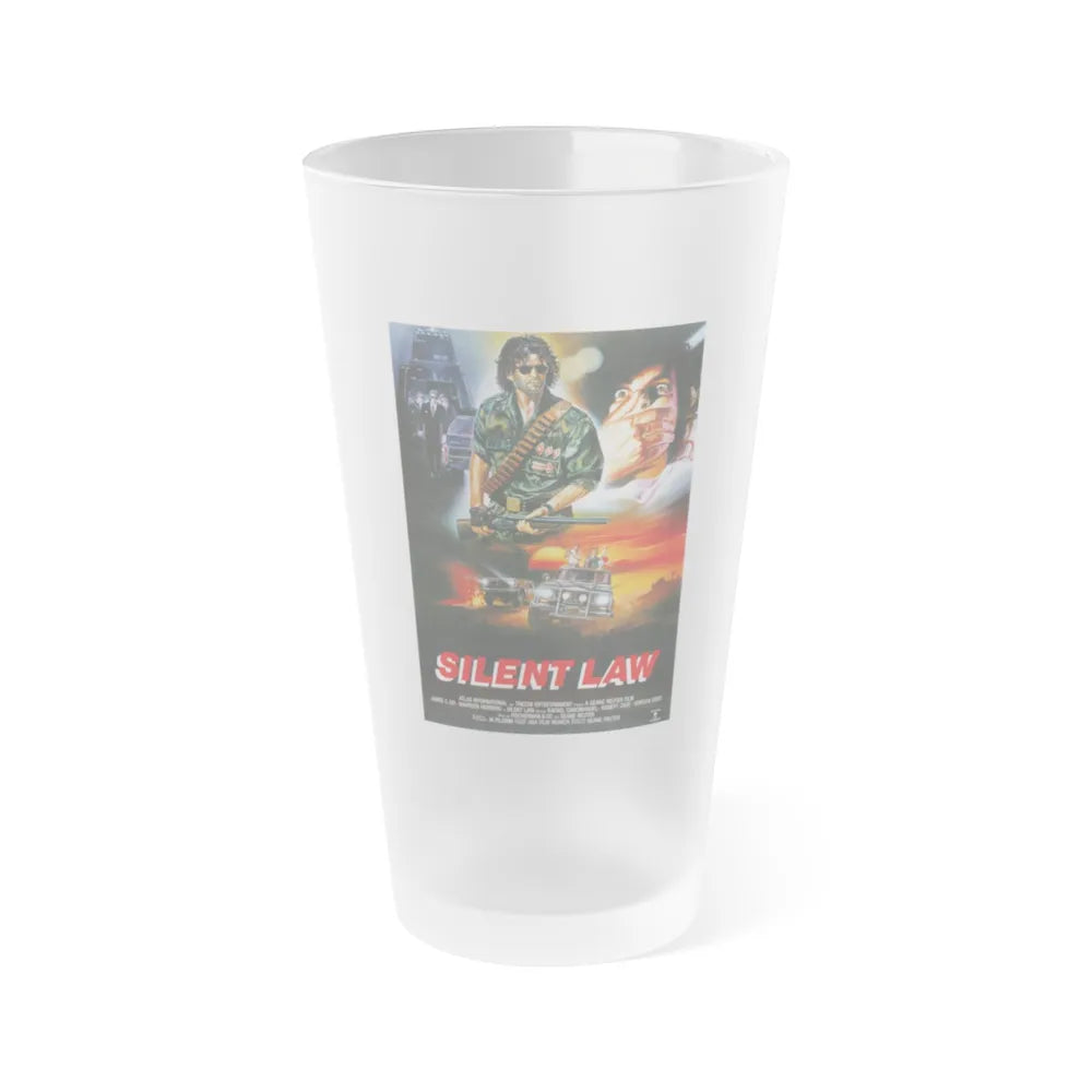 SILENT LAW 1988 Movie Poster - Frosted Pint Glass 16oz-16oz-Frosted-Go Mug Yourself