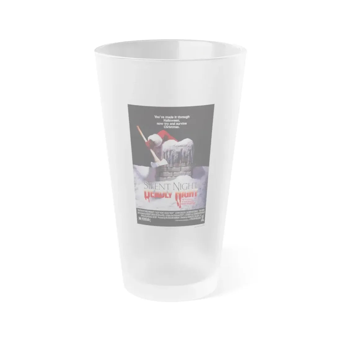 SILENT NIGHT, DEADLY NIGHT 1984 Movie Poster - Frosted Pint Glass 16oz Default Title - Go Mug Yourself