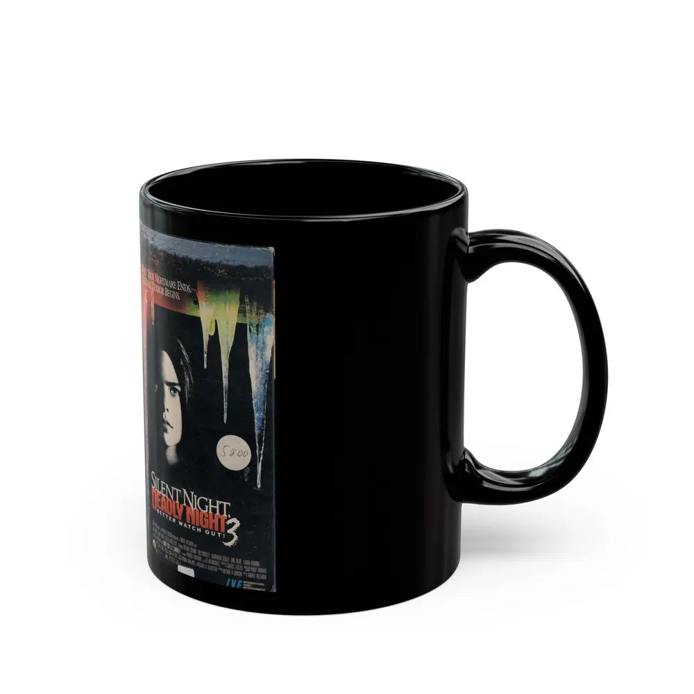 SILENT NIGHT DEADLY NIGHT 3 BETTER WATCH OUT (VHS COVER) - Black Coffee Mug-Go Mug Yourself