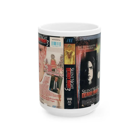 SILENT NIGHT DEADLY NIGHT 3 BETTER WATCH OUT (VHS COVER) - White Coffee Mug 15oz - Go Mug Yourself