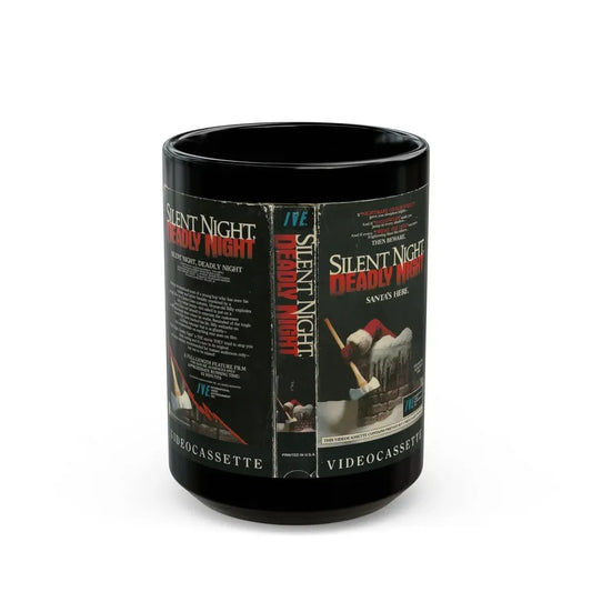 SILENT NIGHT DEADLY NIGHT (VHS COVER) - Black Coffee Mug 15oz - Go Mug Yourself