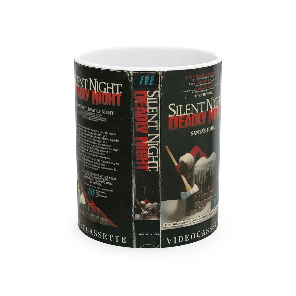 SILENT NIGHT DEADLY NIGHT (VHS COVER) - White Coffee Mug-11oz-Go Mug Yourself