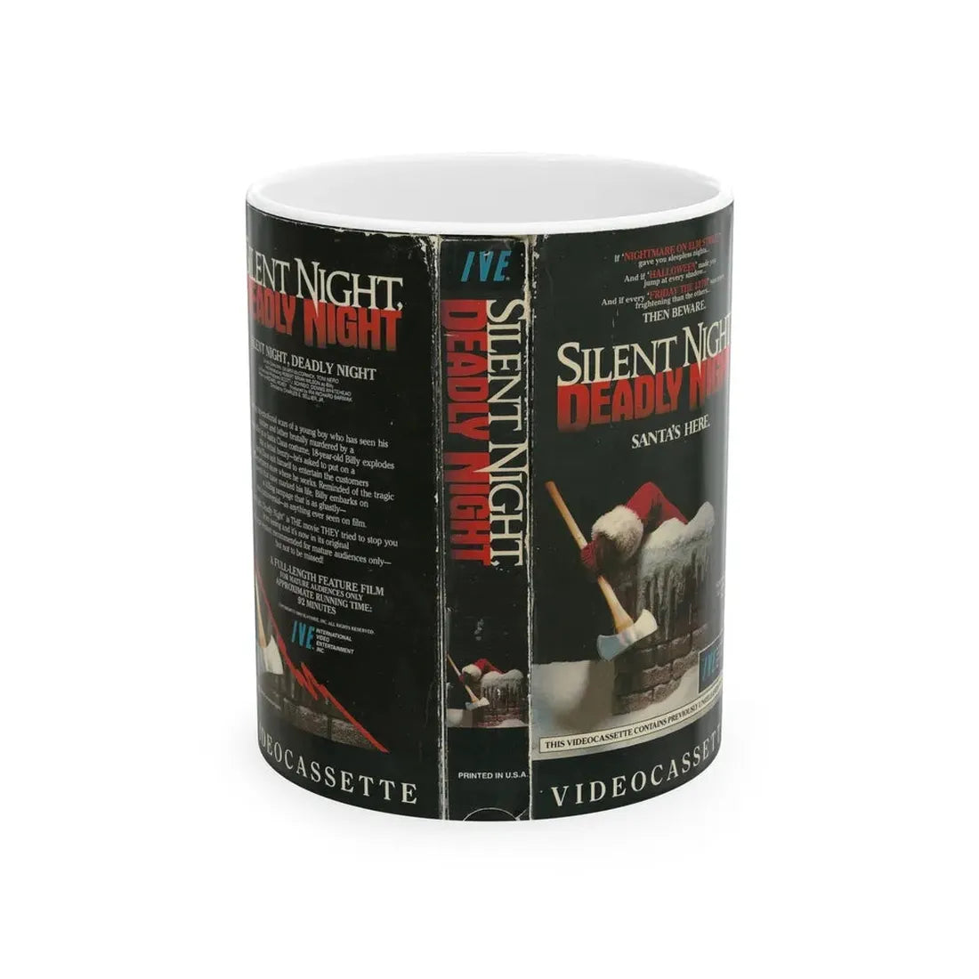 SILENT NIGHT DEADLY NIGHT (VHS COVER) - White Coffee Mug 11oz - Go Mug Yourself