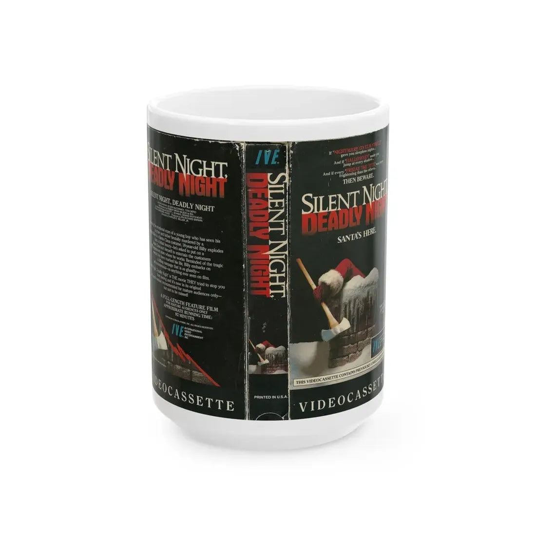 SILENT NIGHT DEADLY NIGHT (VHS COVER) - White Coffee Mug 15oz - Go Mug Yourself