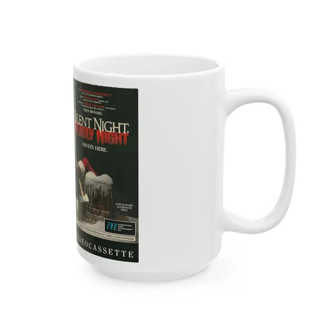 SILENT NIGHT DEADLY NIGHT (VHS COVER) - White Coffee Mug - Go Mug Yourself