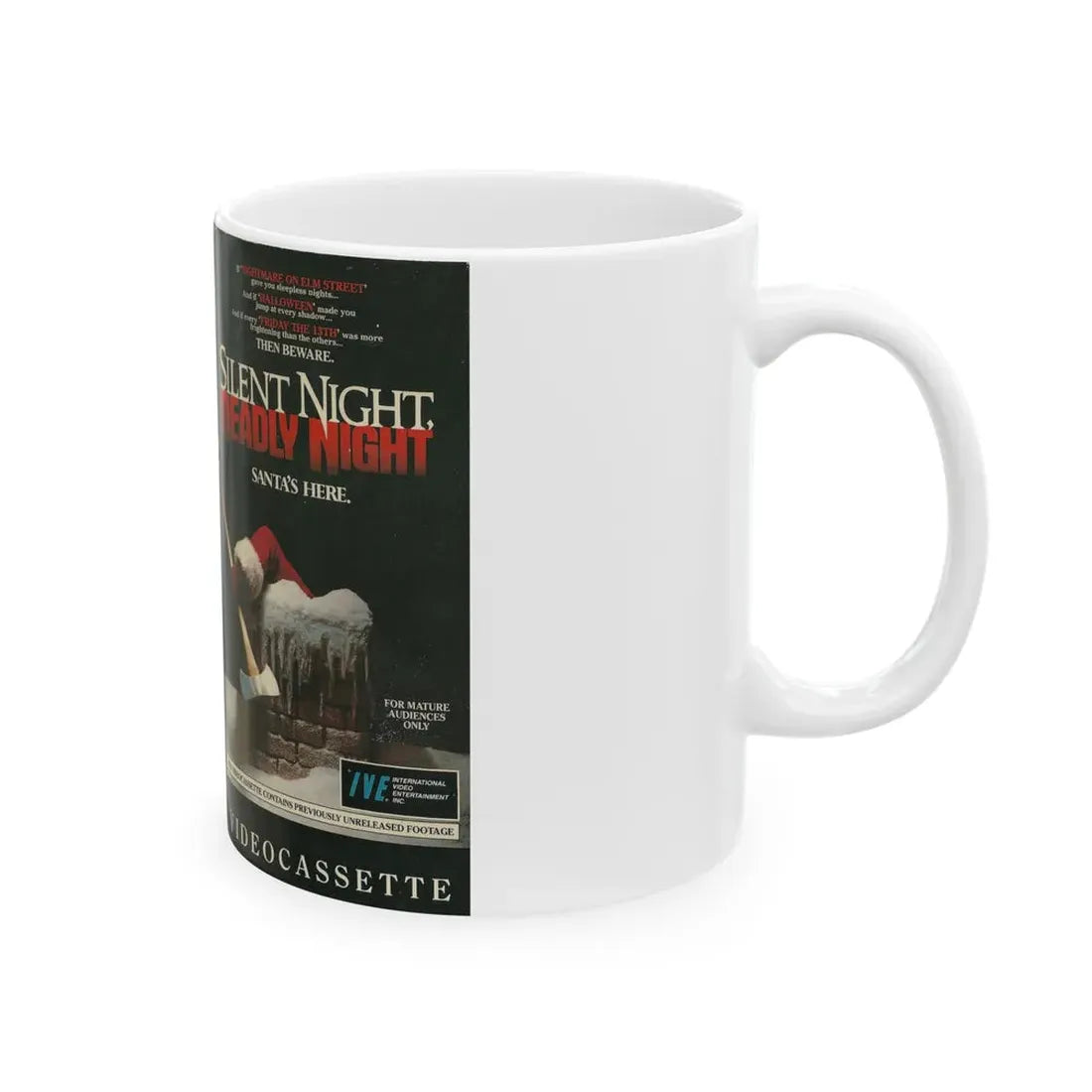 SILENT NIGHT DEADLY NIGHT (VHS COVER) - White Coffee Mug - Go Mug Yourself