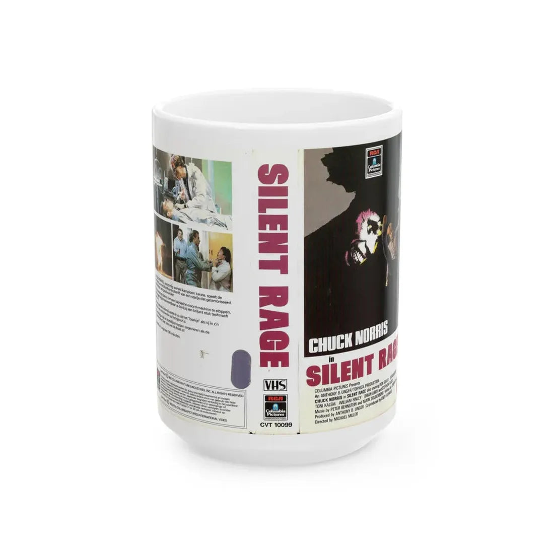 SILENT RAGE (VHS COVER) - White Coffee Mug 15oz - Go Mug Yourself
