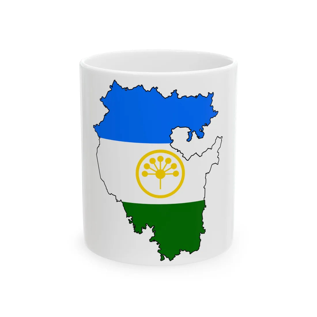 Silhouette of Bashkortostan (Russia) White Coffee Mug 11oz - Go Mug Yourself