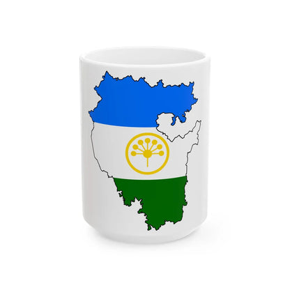 Silhouette of Bashkortostan (Russia) White Coffee Mug 15oz - Go Mug Yourself
