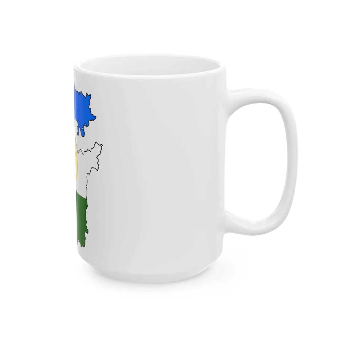 Silhouette of Bashkortostan (Russia) White Coffee Mug - Go Mug Yourself