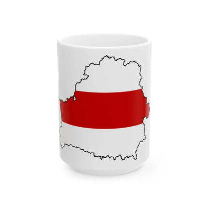 Silhouette of Belarus (Belarus) White Coffee Mug 15oz - Go Mug Yourself