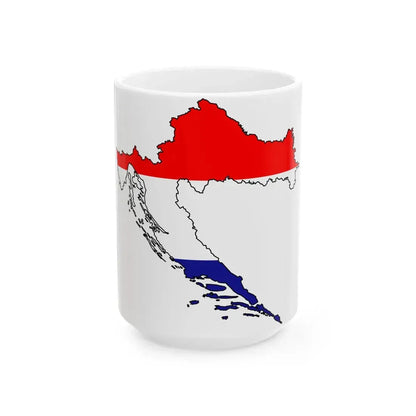 Silhouette of Croatia (Croatia) White Coffee Mug 15oz - Go Mug Yourself