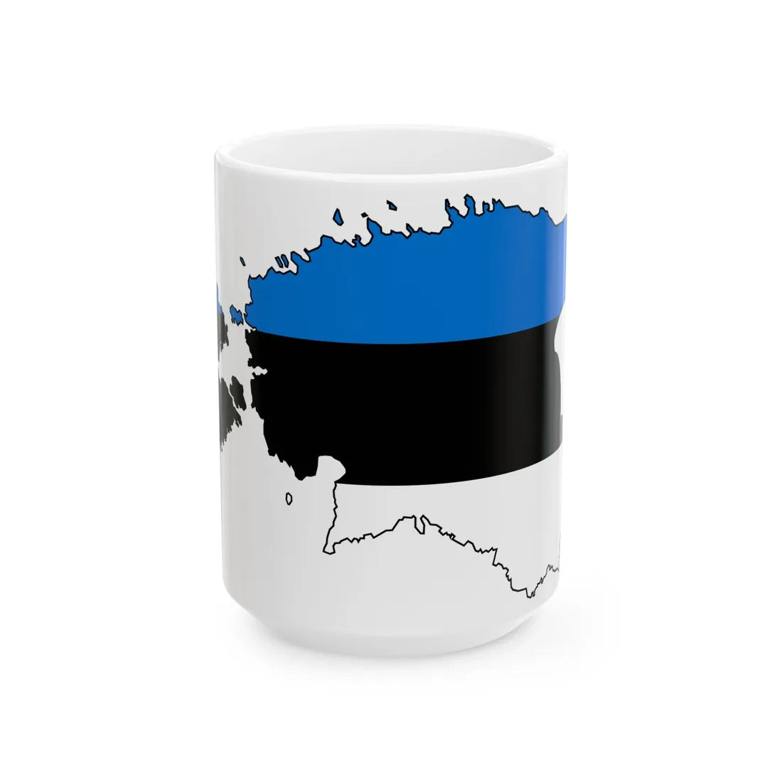 Silhouette of Estonia (Estonia) White Coffee Mug 15oz - Go Mug Yourself
