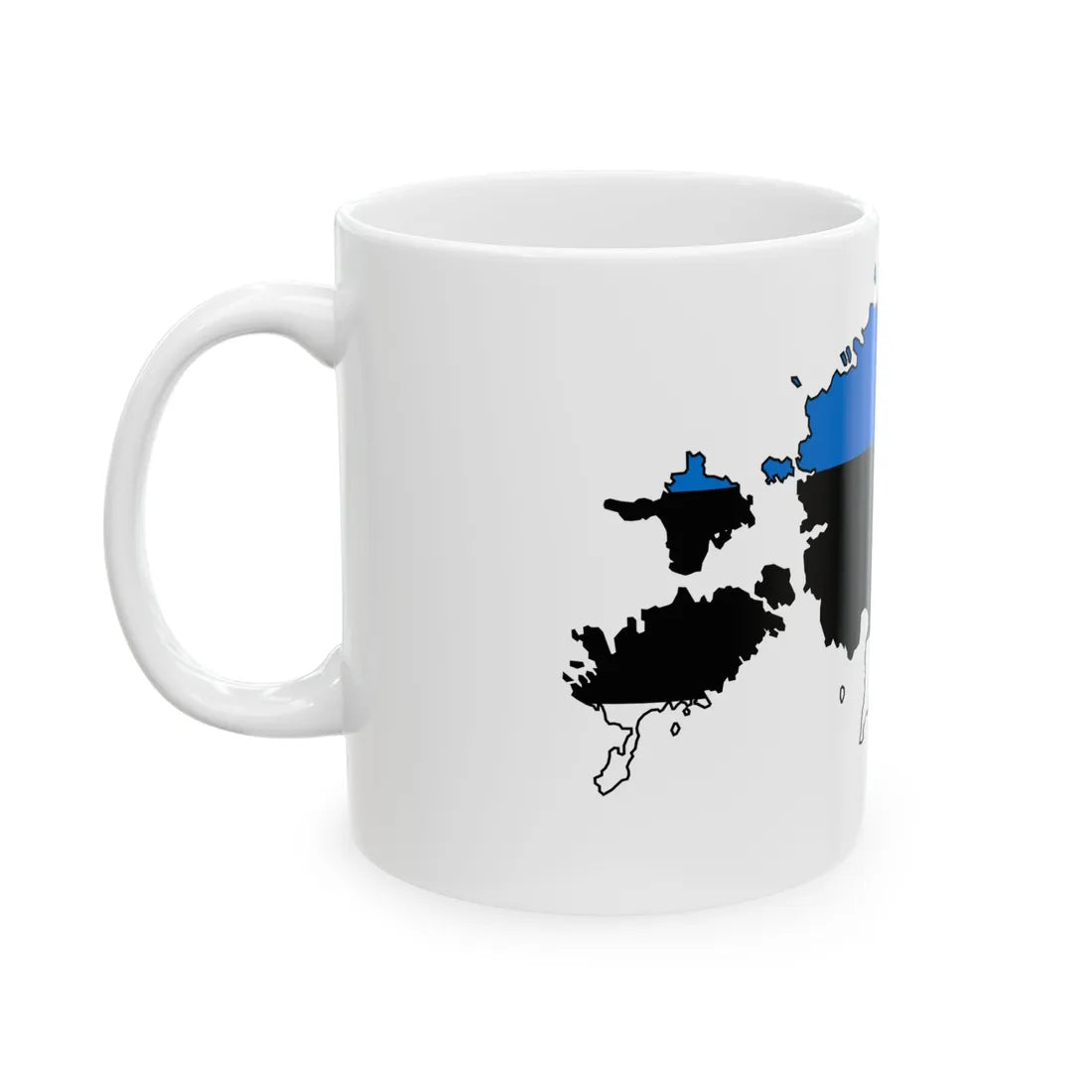 Silhouette of Estonia (Estonia) White Coffee Mug - Go Mug Yourself