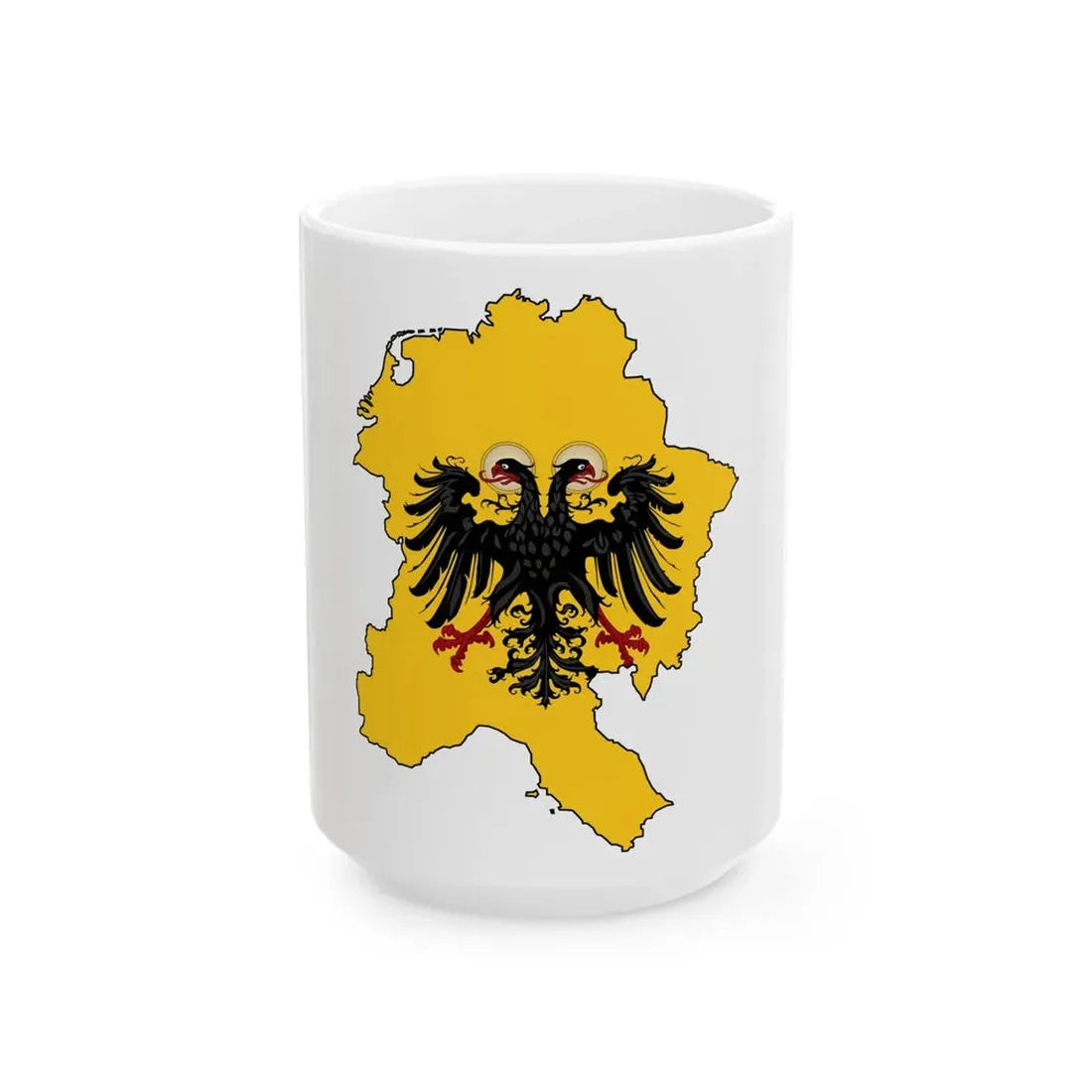 Silhouette of Holy Roman Empire (Germany) White Coffee Mug 15oz - Go Mug Yourself