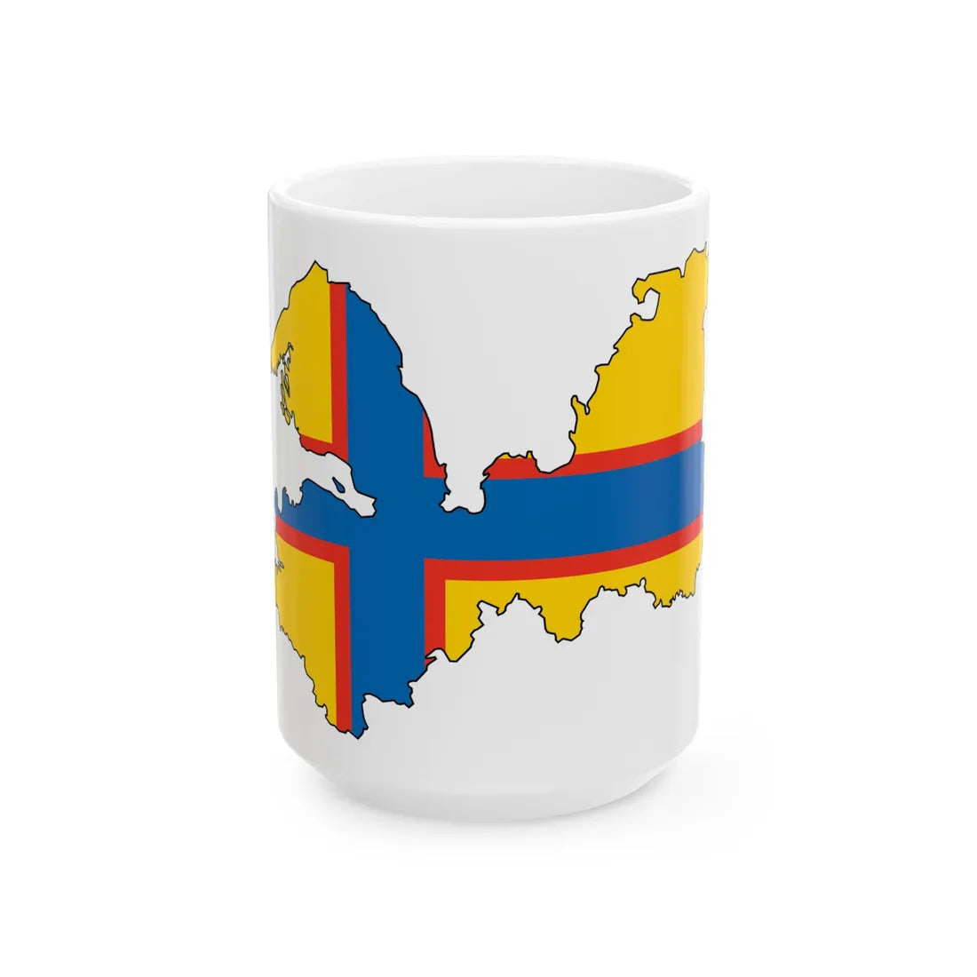 Silhouette of Ingermanland (Russia) White Coffee Mug 15oz - Go Mug Yourself
