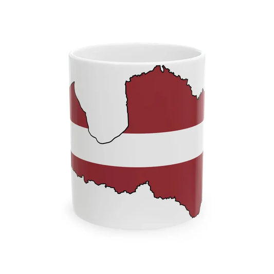 Silhouette of Latvia (Latvia) White Coffee Mug 11oz - Go Mug Yourself