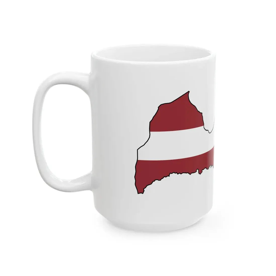Silhouette of Latvia (Latvia) White Coffee Mug - Go Mug Yourself