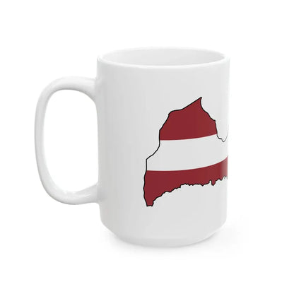 Silhouette of Latvia (Latvia) White Coffee Mug - Go Mug Yourself