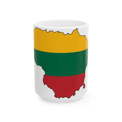 Silhouette of Lithuania (Lithuania) White Coffee Mug 15oz - Go Mug Yourself