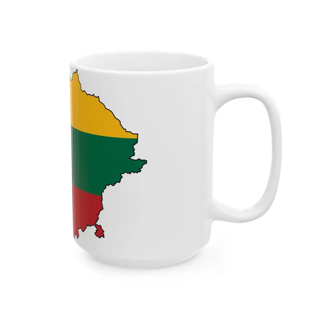 Silhouette of Lithuania (Lithuania) White Coffee Mug - Go Mug Yourself