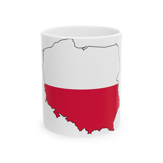 Silhouette of Poland (Poland) White Coffee Mug-11oz-Go Mug Yourself