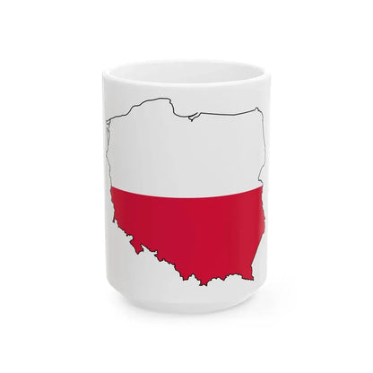 Silhouette of Poland (Poland) White Coffee Mug 15oz - Go Mug Yourself