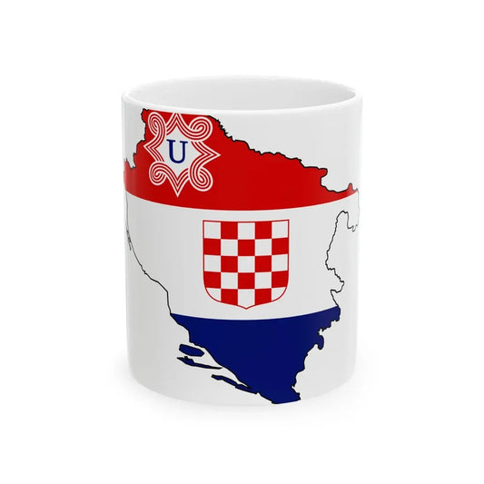 Silhouette of the Independent State of Croatia (Croatia) White Coffee Mug 11oz - Go Mug Yourself