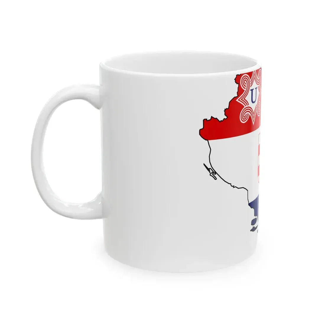 Silhouette of the Independent State of Croatia (Croatia) White Coffee Mug - Go Mug Yourself