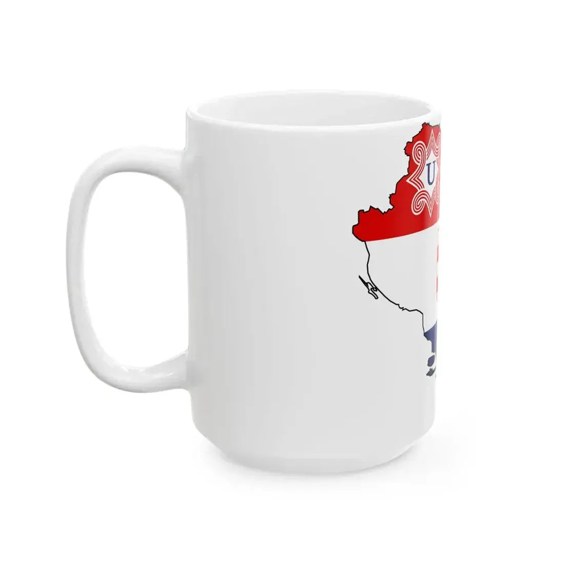 Silhouette of the Independent State of Croatia (Croatia) White Coffee Mug - Go Mug Yourself