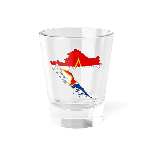 Silhouette of the Socialist Republic of Croatia (Croatia) Shot Glass 1.5oz 1.5oz - Go Mug Yourself