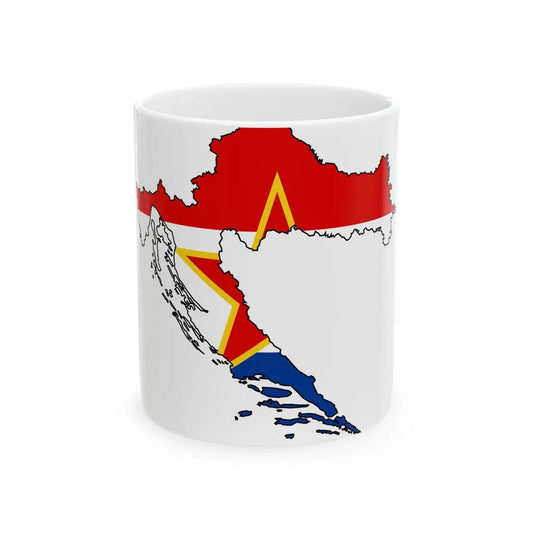 Silhouette of the Socialist Republic of Croatia (Croatia) White Coffee Mug 11oz - Go Mug Yourself