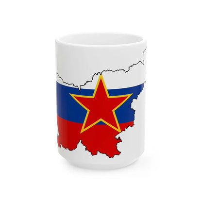 Silhouette of the Socialist Republic of Slovenia (Slovenia) White Coffee Mug 15oz - Go Mug Yourself