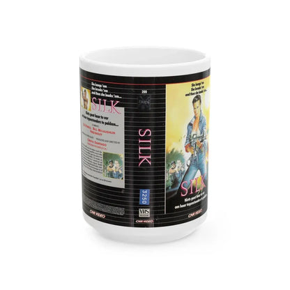 SILK CNR VIDEO (VHS COVER) - White Coffee Mug 15oz - Go Mug Yourself