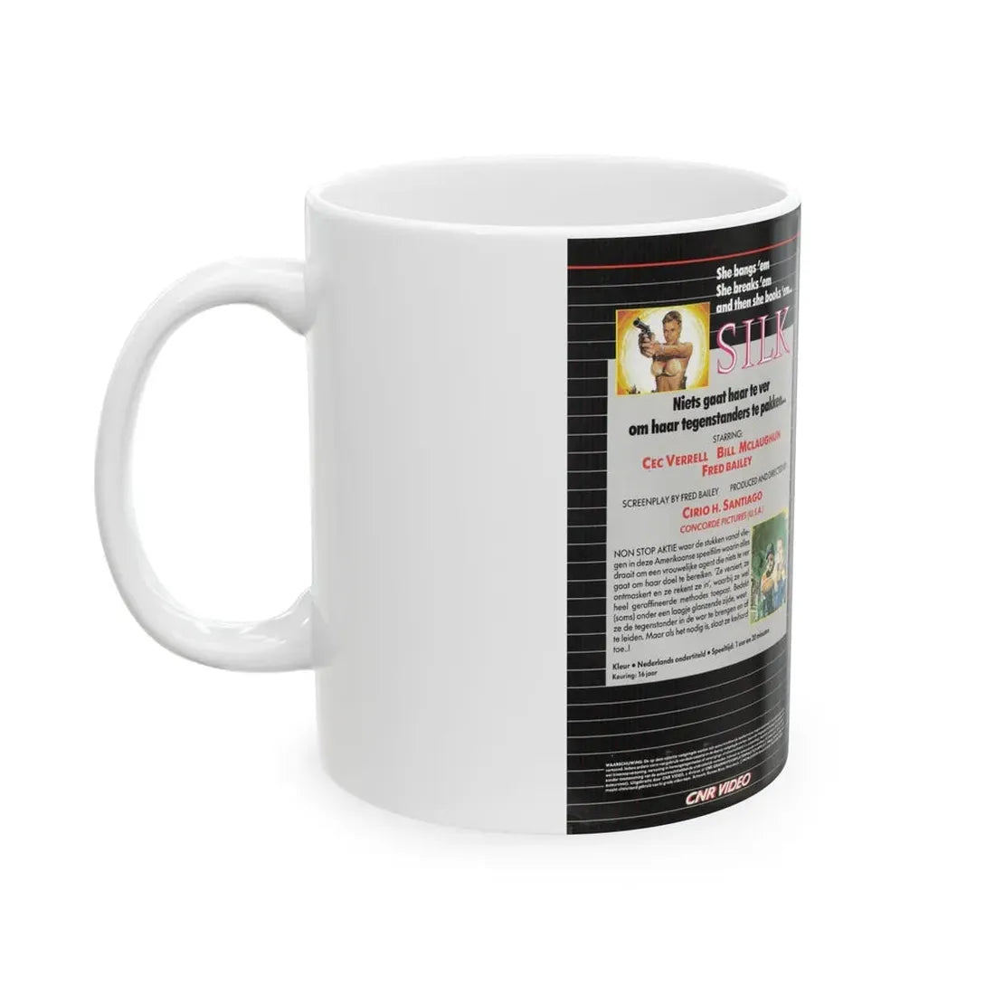 SILK CNR VIDEO (VHS COVER) - White Coffee Mug - Go Mug Yourself