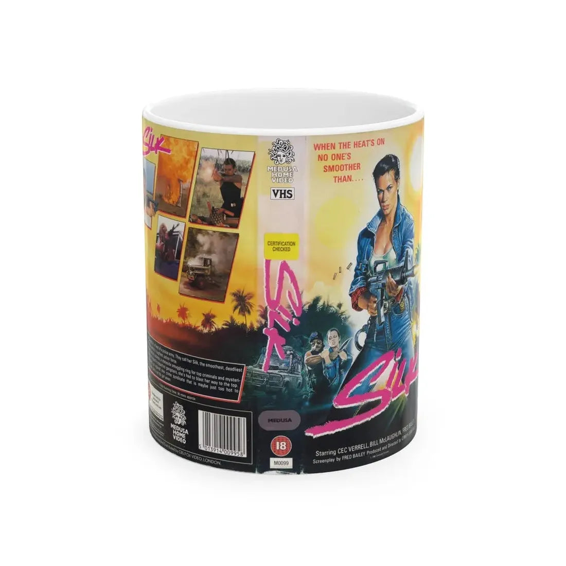 SILK (VHS COVER) - White Coffee Mug 11oz - Go Mug Yourself