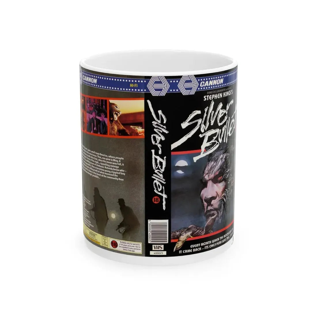 SILVER BULLET CANNON (VHS COVER) - White Coffee Mug 11oz - Go Mug Yourself