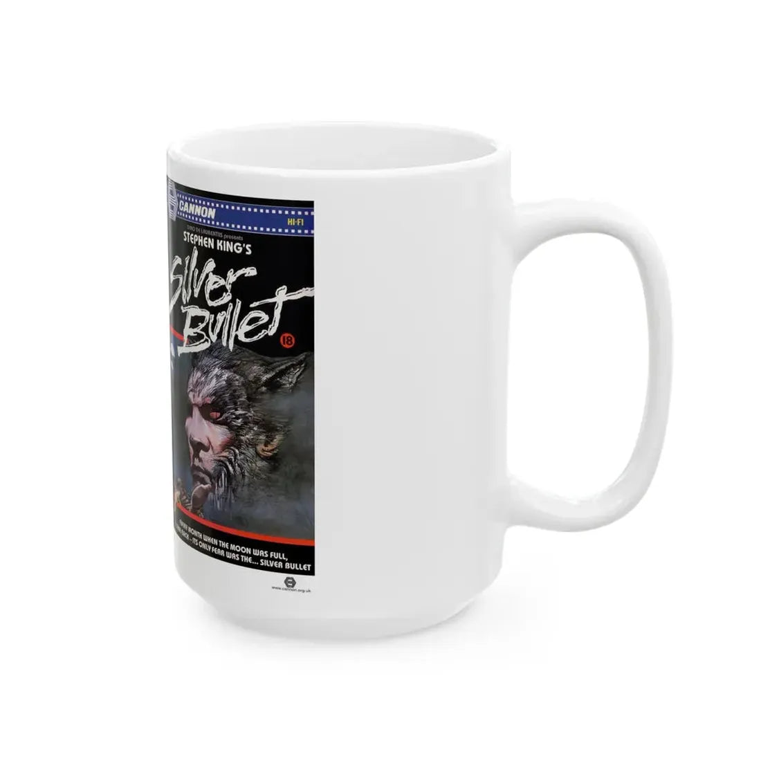 SILVER BULLET CANNON (VHS COVER) - White Coffee Mug - Go Mug Yourself