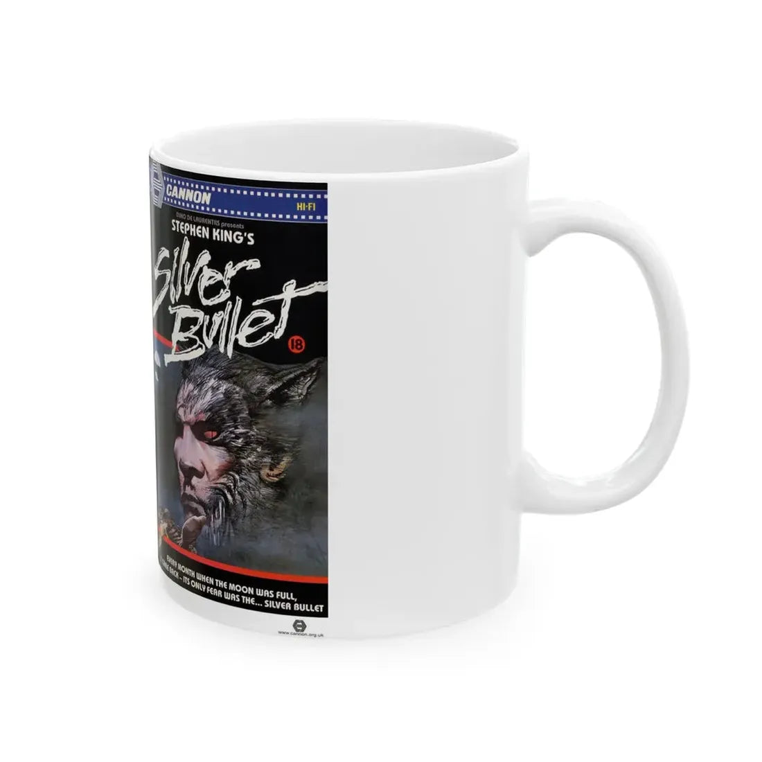 SILVER BULLET CANNON (VHS COVER) - White Coffee Mug - Go Mug Yourself