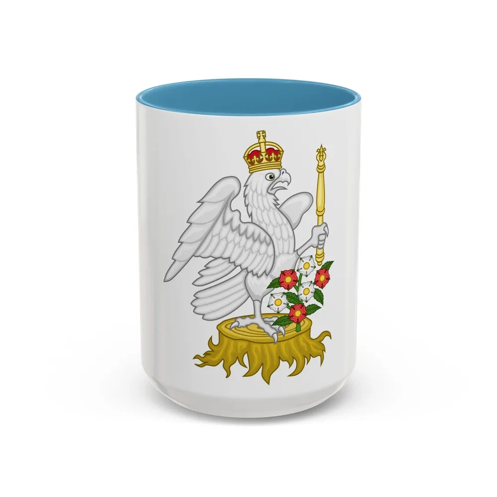 Silver Falcon Badge - Accent Coffee Mug-15oz-Light Blue-Go Mug Yourself