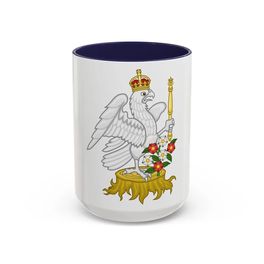 Silver Falcon Badge - Accent Coffee Mug-15oz-Navy-Go Mug Yourself