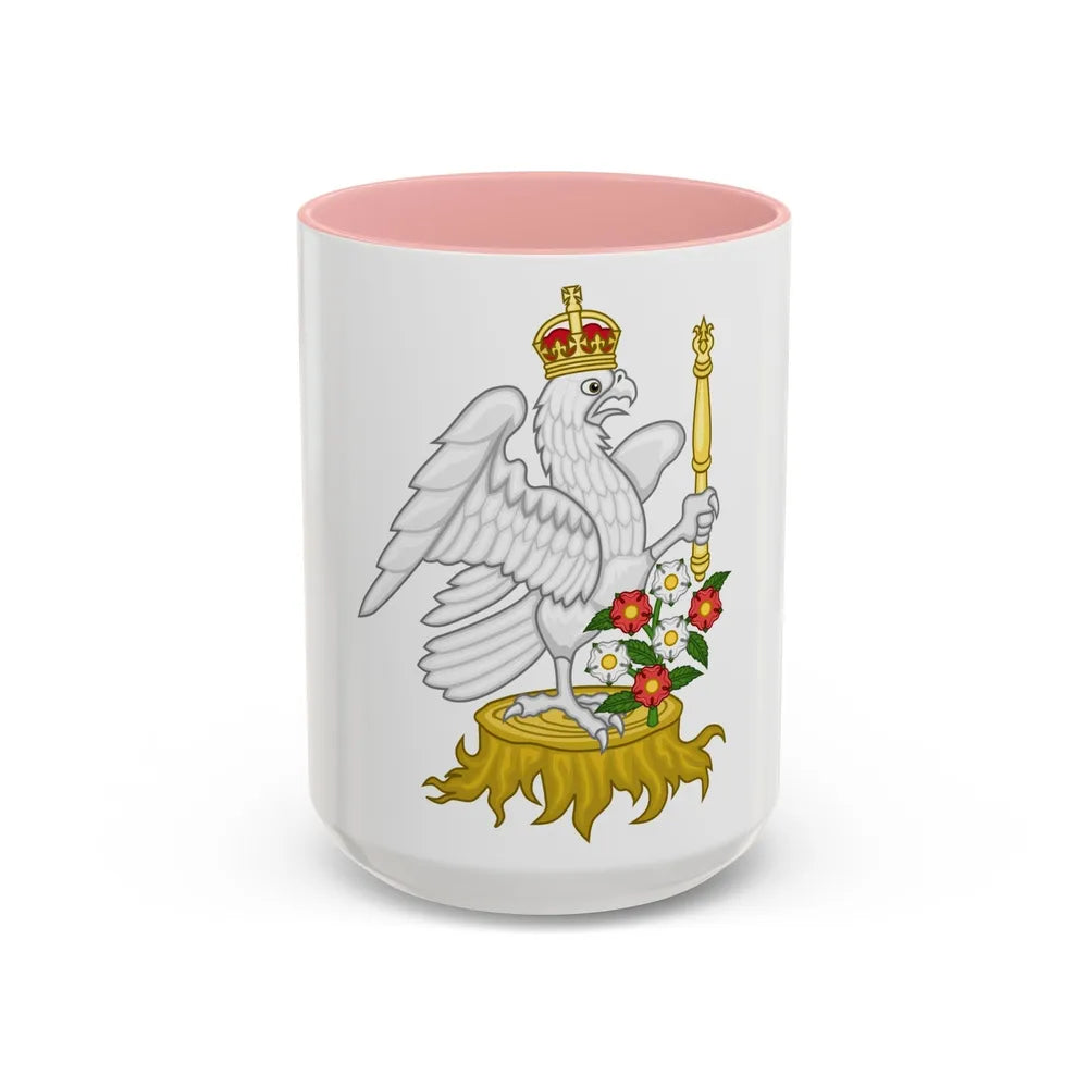 Silver Falcon Badge - Accent Coffee Mug-15oz-Pink-Go Mug Yourself