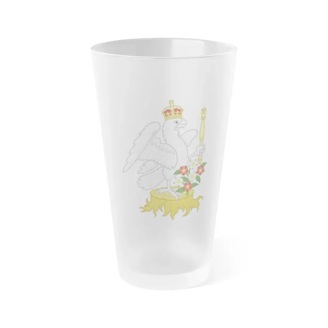 Silver Falcon Badge - Frosted Pint Glass 16oz 16oz Frosted - Go Mug Yourself