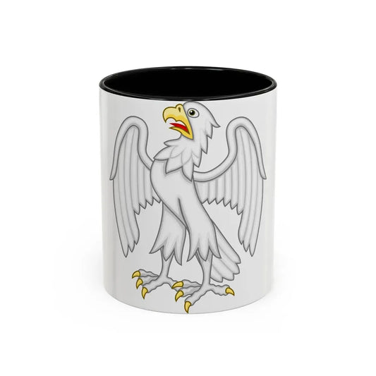 Silver Falcon Badge of Edward III - Accent Coffee Mug 11oz Black - Go Mug Yourself