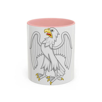 Silver Falcon Badge of Edward III - Accent Coffee Mug 11oz Pink - Go Mug Yourself