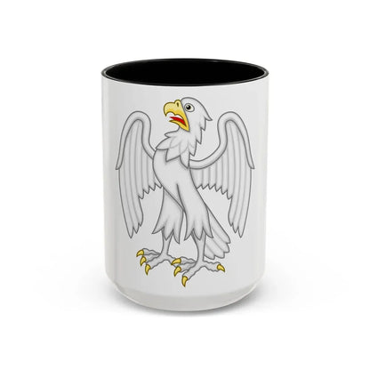 Silver Falcon Badge of Edward III - Accent Coffee Mug 15oz Black - Go Mug Yourself