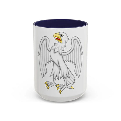 Silver Falcon Badge of Edward III - Accent Coffee Mug 15oz Navy - Go Mug Yourself