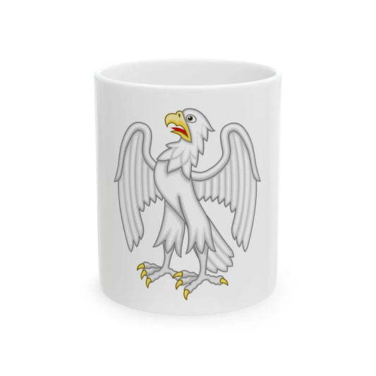 Silver Falcon Badge of Edward III - White Coffee Mug 11oz - Go Mug Yourself