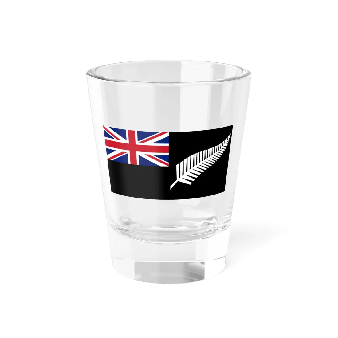 Silver fern black ensign (New Zealand) Shot Glass 1.5oz 1.5oz - Go Mug Yourself